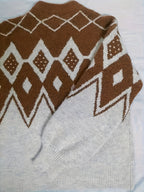 Gradient Fair Isle Fuzzy Knit Sweater