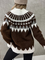 Fair Isle Knit Turtleneck Sweater