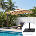 Solar LED Aluminum Cantilever Umbrella With Base