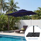 Solar LED Aluminum Cantilever Umbrella With Base