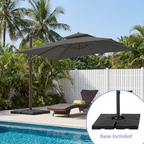 Solar LED Aluminum Cantilever Umbrella With Base