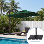 Solar LED Aluminum Cantilever Umbrella With Base