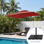 Solar LED Aluminum Cantilever Umbrella With Base