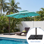 Solar LED Aluminum Cantilever Umbrella With Base