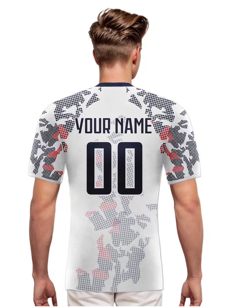 Men's/Women's England Jersey / Custom graphic printed football / Personalized name and number / Authentic sports football / Breathable polyester V-neck / Inspired by the England flag / Ideal gift for practice football matches