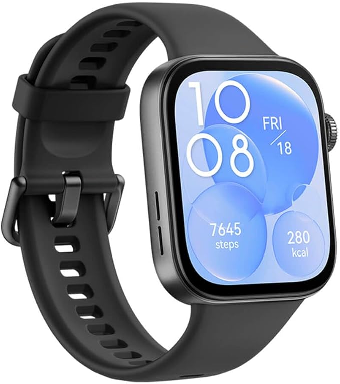 HUAWEI WATCH FIT 3 Smartwatch for men women, iOS & Android, Up to 10 Days Battery Life, Bluetooth Calls, GPS Smartwatch, Aluminum Case, AMOLED Display, Health&Fitness Tracker, Black Strap