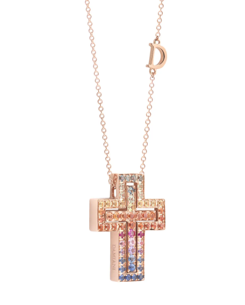 belle Époque Pink gold and rainbow sapphires necklace Getting Started Ordinary Cubic Zirconia