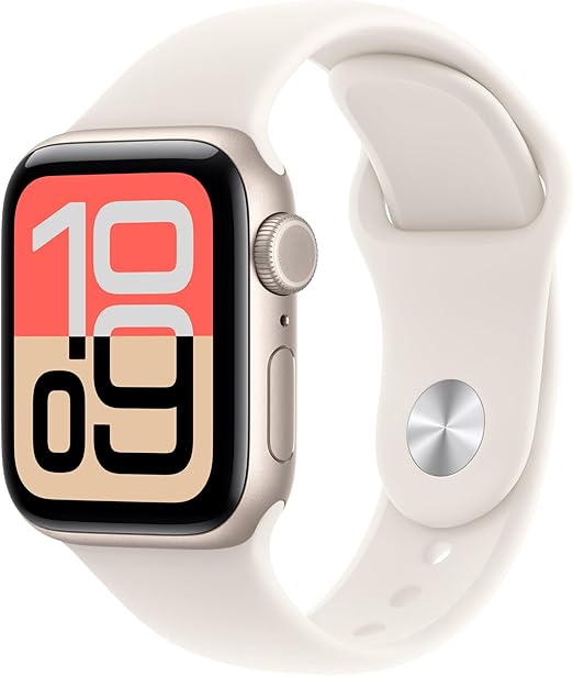 Apple Watch SE 3 [GPS + Cellular 40mm] Smartwatch with Starlight Aluminum Case with Starlight Sport Band - M/L. Fitness and Sleep Trackers, Heart Rate Monitor, Always-On Display, Water Resistant
