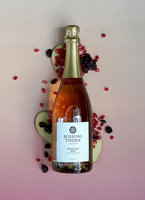 Missing Thorn Classic Sparkling Rosé Alcohol-Removed Wine by Aaron Pott - Sip Clean Non-Alcoholic Wine with Pomegranate & Cranberry Notes – Low Sugar, Vegan, Gluten-Free, 30 Calories per 5 oz.