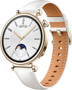 HUAWEI WATCH GT 4 Smart Watch for Women-Up to 7 days Battery Life-Fitness Tracker Compatible with iOS & Android - 24H Health Monitoring including specific Women Health Management - Leather White
