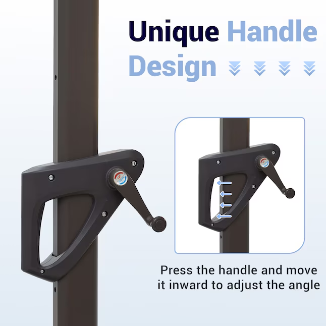 Solar LED Aluminum Cantilever Umbrella With Base