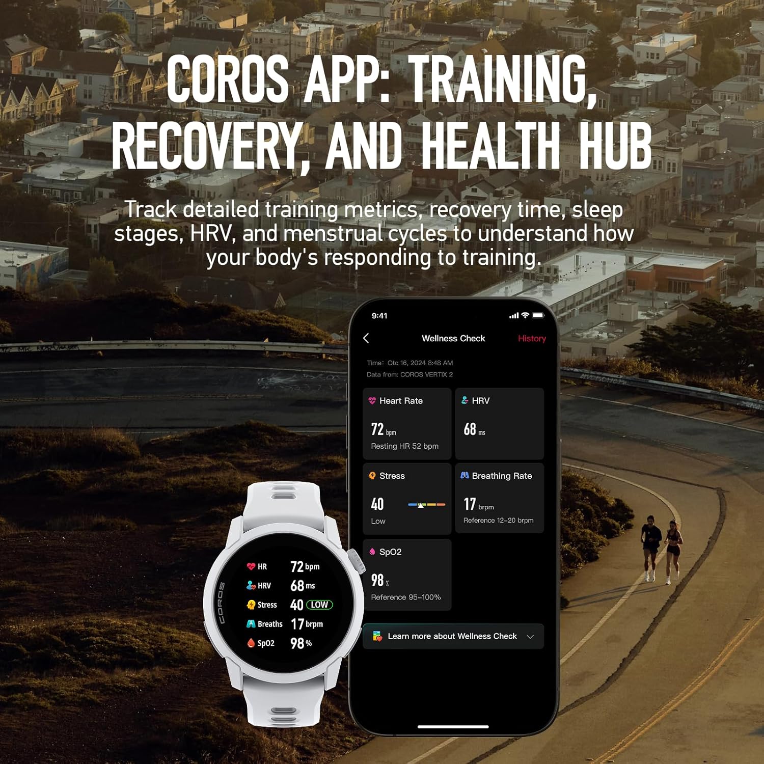 COROS PACE 4 Ultralight Sport GPS Watch, 1.2" AMOLED Touchscreen Running Watch, 19 days of daily use, Voice Features, Advanced Training Tools, Accurate GPS, Heart Rate Monitor(Silicone, White)