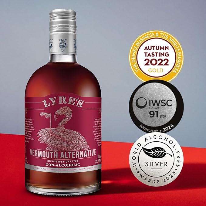 Lyre's Vermouth Alternative, Non Alcoholic Aperitif Rosso for Zero Proof Negroni, Manhattan and Cocktails, Award Winning Non Alcoholic Sweet Vermouth (23.7 Fl Oz)