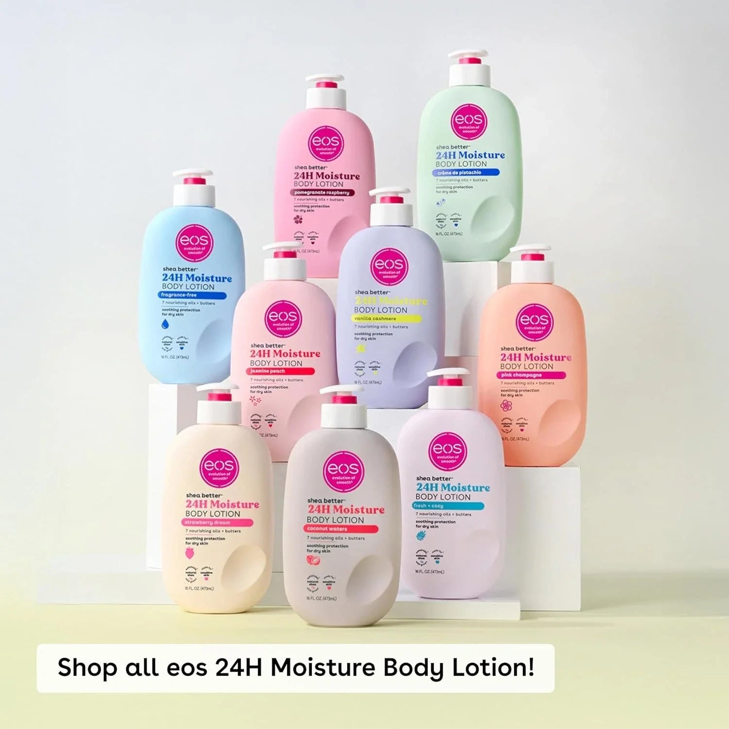 eos Shea Better Body Lotion Vanilla Cashmere, 24Hour Moisture Skin Care 16 fl oz